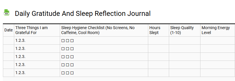 Daily Gratitude and Sleep Reflection Journal