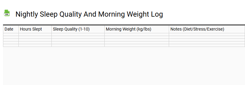 Nightly Sleep Quality and Morning Weight Log