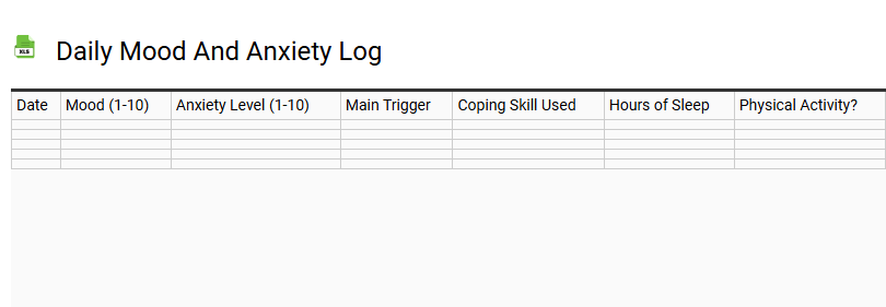 Daily Mood and Anxiety Log