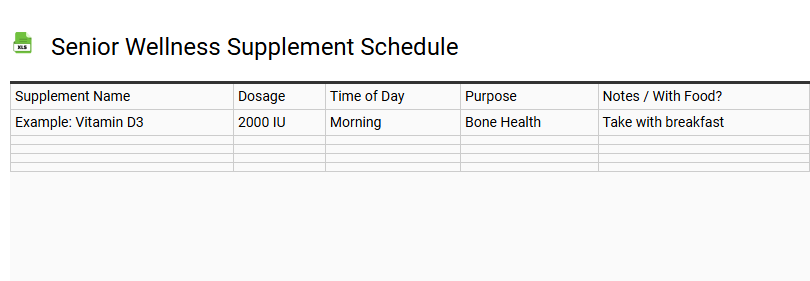 Senior Wellness Supplement Schedule