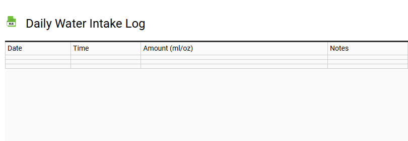 Daily Water Intake Log