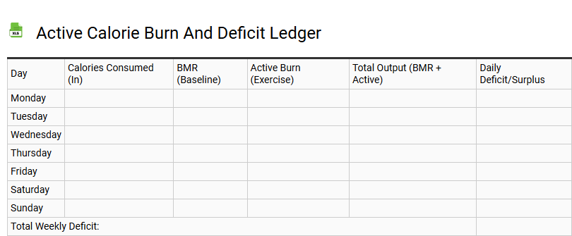 Active Calorie Burn and Deficit Ledger