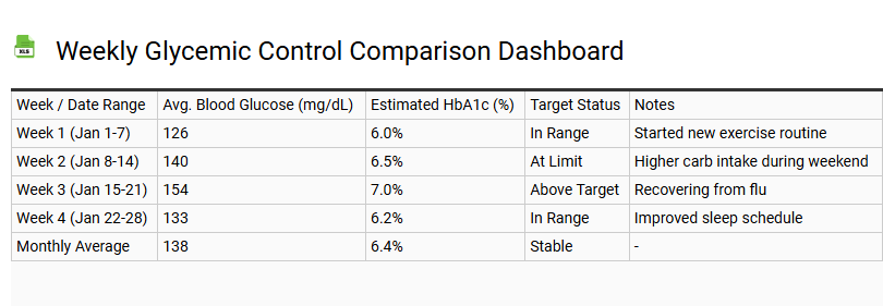 Weekly Glycemic Control Comparison Dashboard
