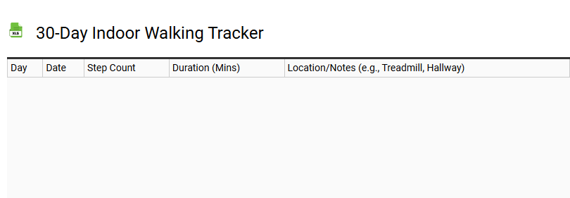 30-Day Indoor Walking Tracker
