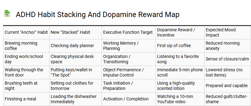 ADHD Habit Stacking and Dopamine Reward Map