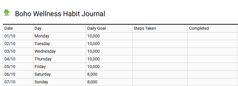 Boho Wellness Habit Journal