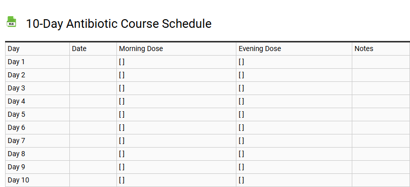 10-Day Antibiotic Course Schedule