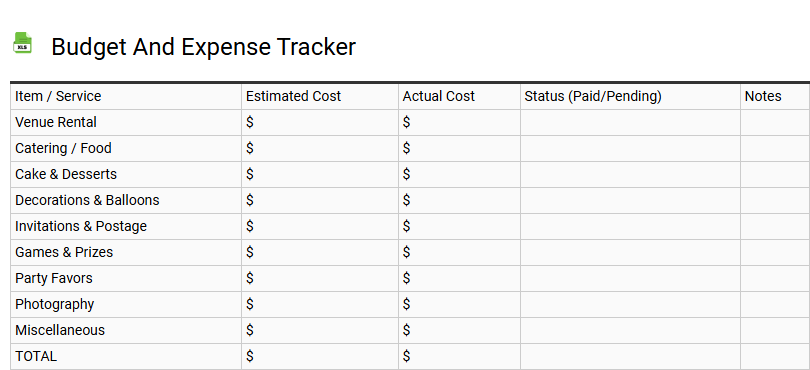 Budget and Expense Tracker