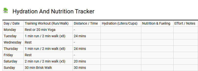 Hydration and Nutrition Tracker
