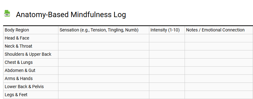 Anatomy-Based Mindfulness Log