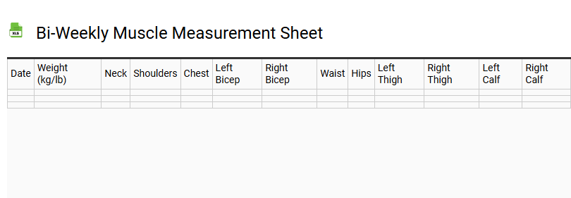 Bi-Weekly Muscle Measurement Sheet
