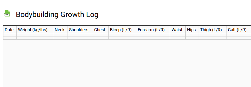 Bodybuilding Growth Log