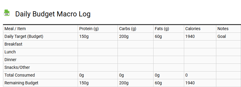 Daily Budget Macro Log