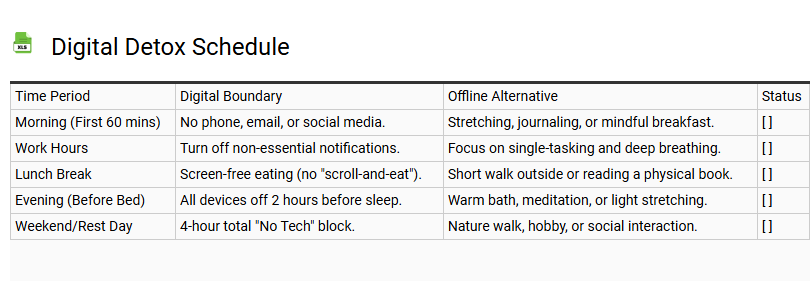 Digital Detox Schedule