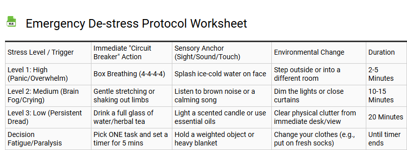 Emergency De-stress Protocol Worksheet