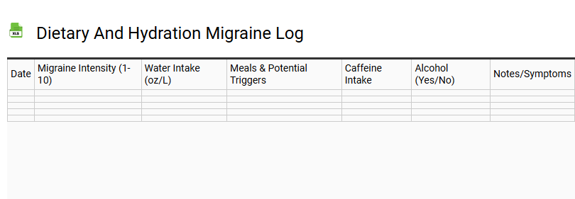 Dietary and Hydration Migraine Log