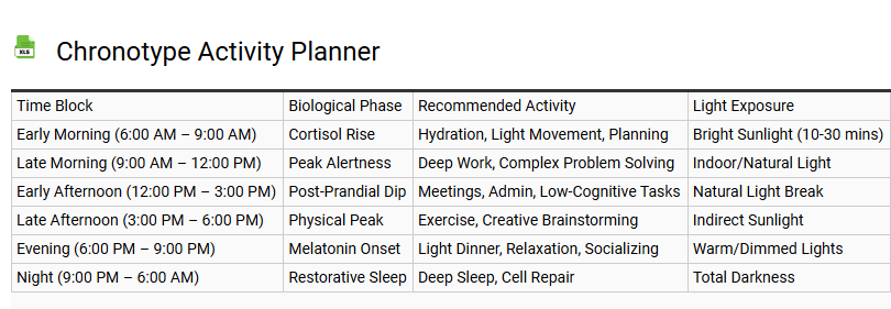 Chronotype Activity Planner