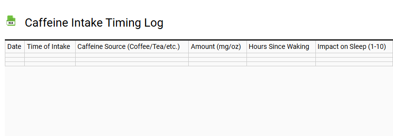 Caffeine Intake Timing Log