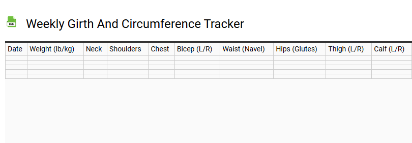Weekly Girth and Circumference Tracker