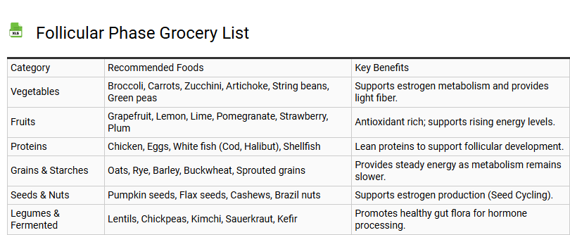 Follicular Phase Grocery List