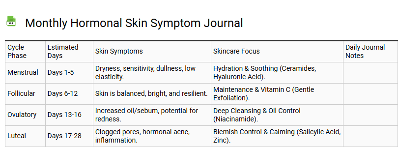 Monthly Hormonal Skin Symptom Journal