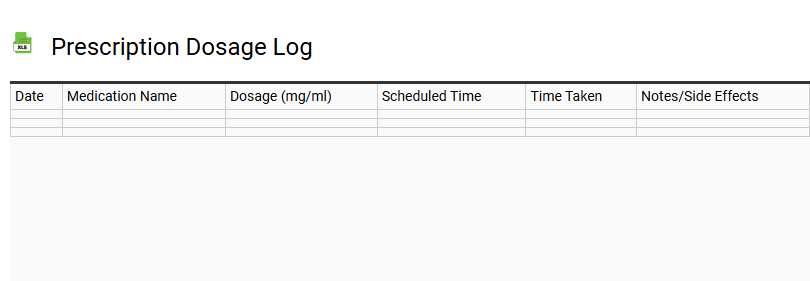 Prescription Dosage Log