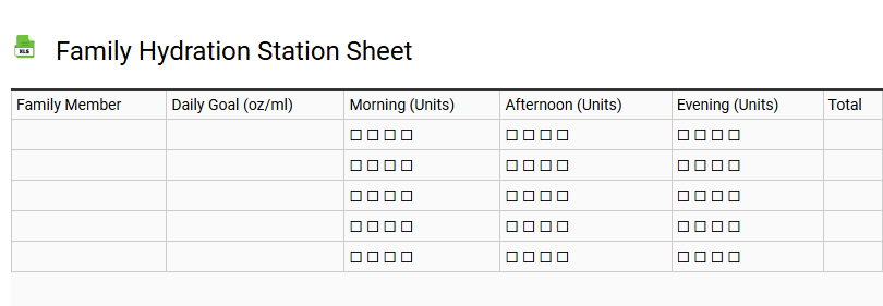 Family Hydration Station Sheet