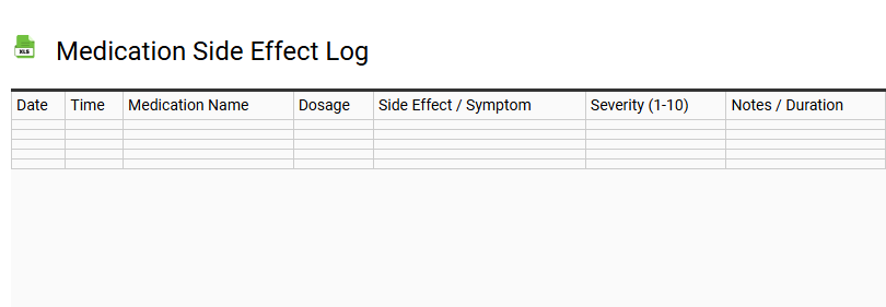 Medication Side Effect Log