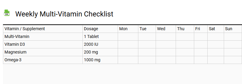 Weekly Multi-Vitamin Checklist