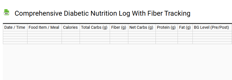 Comprehensive Diabetic Nutrition Log with Fiber Tracking