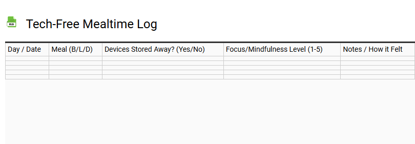 Tech-Free Mealtime Log