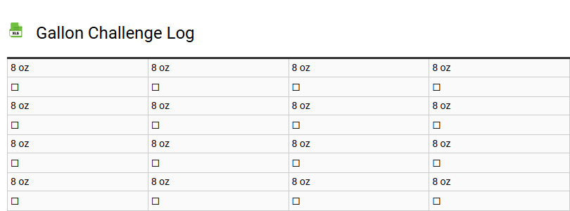 Gallon Challenge Log