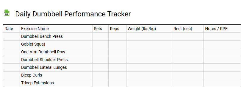 Daily Dumbbell Performance Tracker