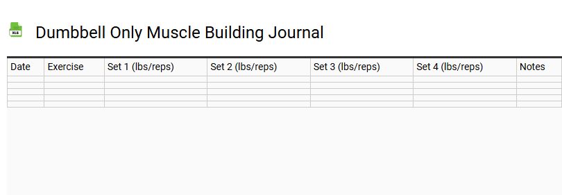 Dumbbell Only Muscle Building Journal