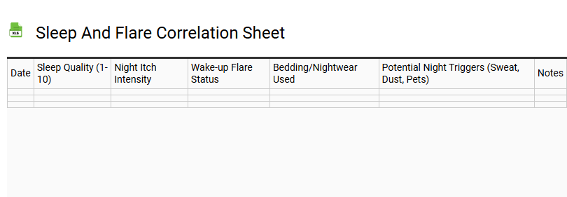 Sleep and Flare Correlation Sheet