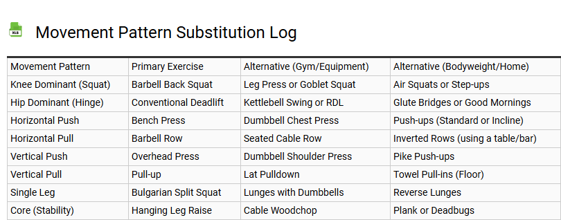 Movement Pattern Substitution Log