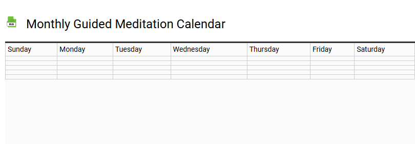 Monthly Guided Meditation Calendar