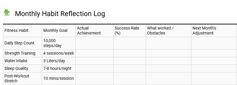 Monthly Habit Reflection Log