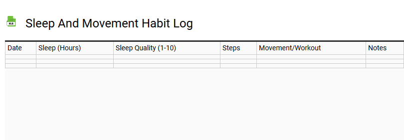 Sleep and Movement Habit Log