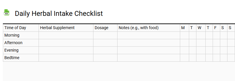 Daily Herbal Intake Checklist