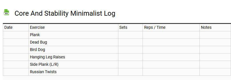 Core and Stability Minimalist Log