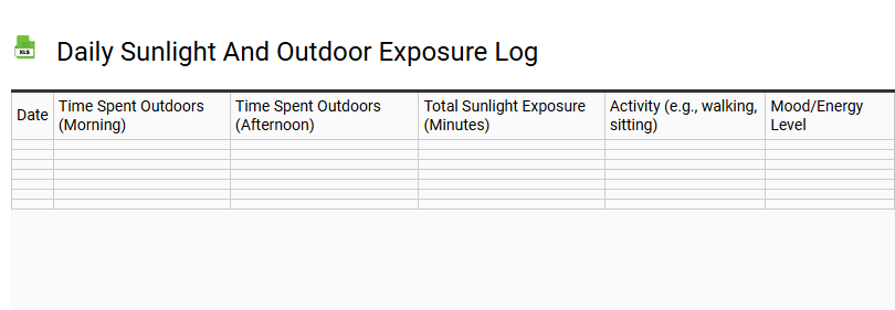 Daily Sunlight and Outdoor Exposure Log