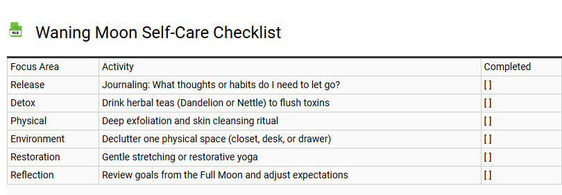 Waning Moon Self-Care Checklist