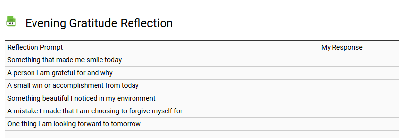 Evening Gratitude Reflection