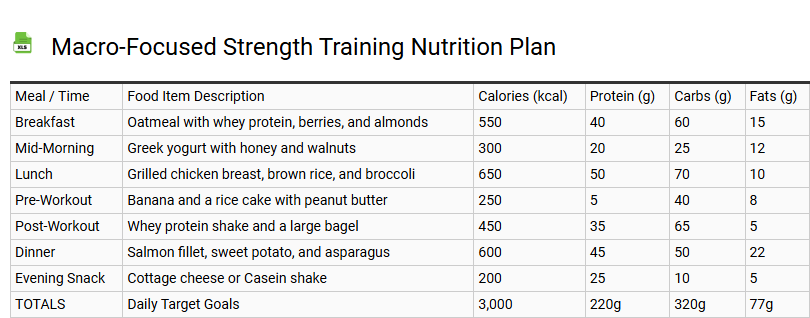 Macro-Focused Strength Training Nutrition Plan
