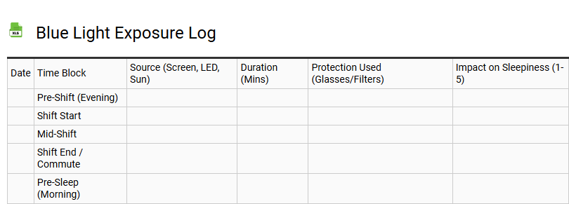 Blue Light Exposure Log