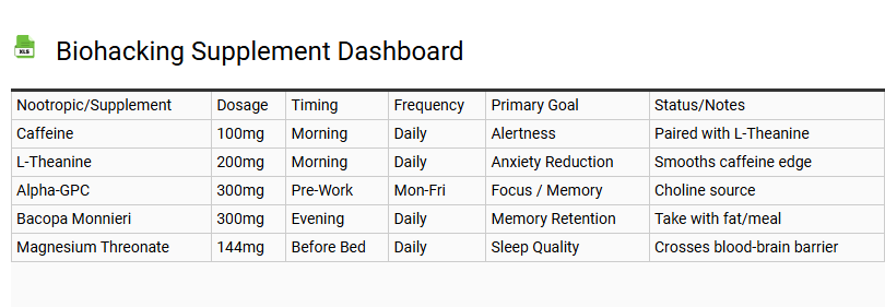 Biohacking Supplement Dashboard