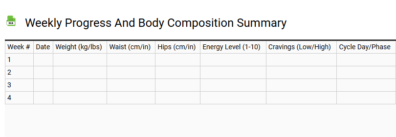 Weekly Progress and Body Composition Summary