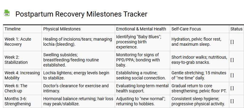 Postpartum Recovery Milestones Tracker