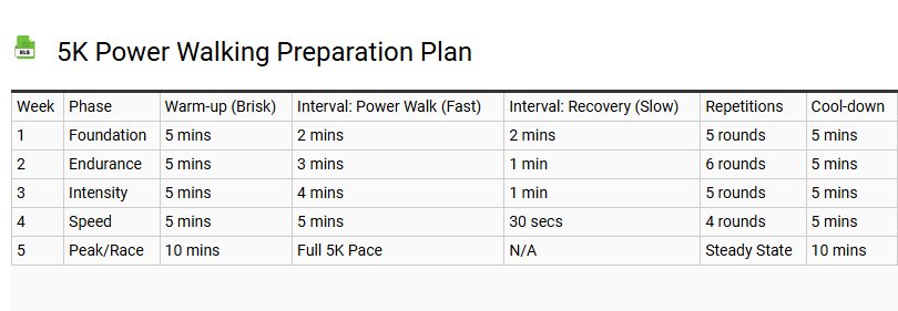 5K Power Walking Preparation Plan